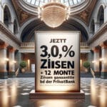 Jetzt 3,00% Zinsen + 12 Monate Zinsgarantie bei der Privatbank